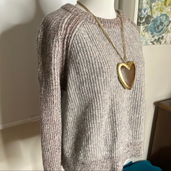 Rag & Bone Addison Chunky Wool Ribbed Gray Sweater - Picture 3 of 8